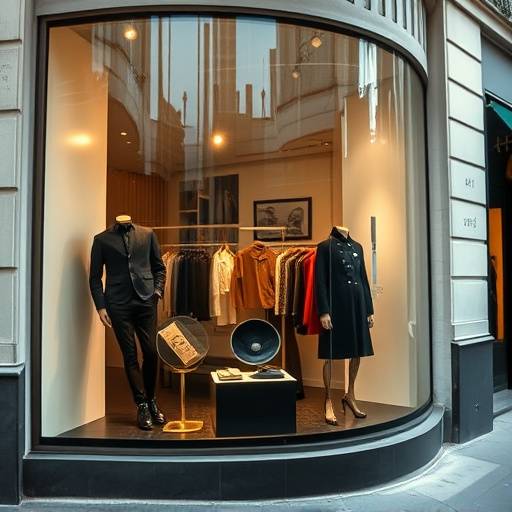 Une boutique de mode avant-gardiste dans le Marais, avec une vitrine attrayante